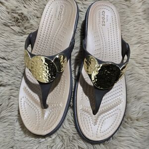 CROCS Black and Gold Women's Sandals